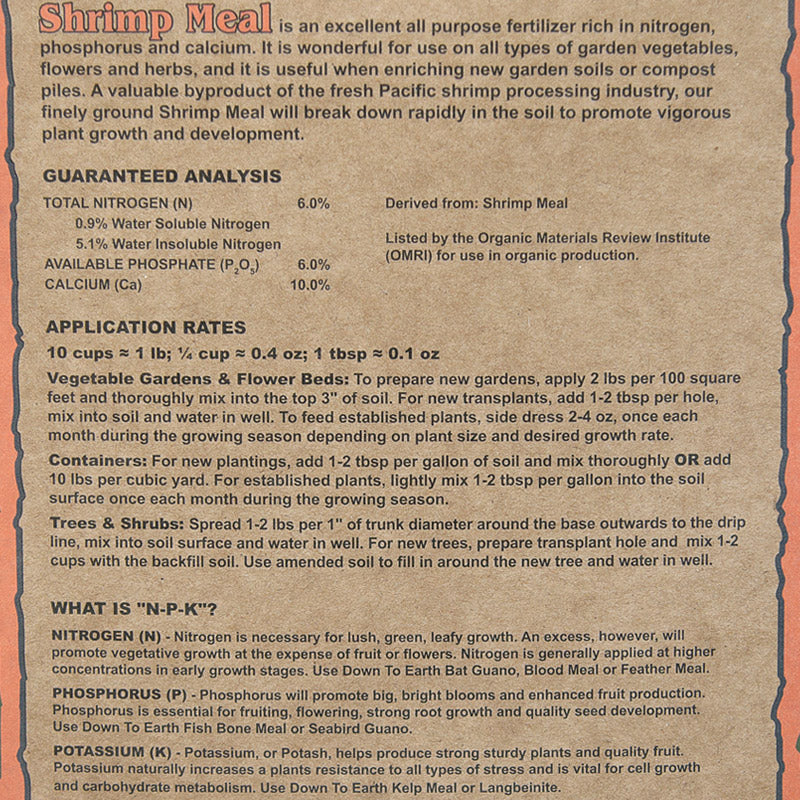 Shrimp Shell Meal 6-6-0 (15 lb) - Grow Organic Shrimp Shell Meal 6-6-0 (15 lb) Fertilizer
