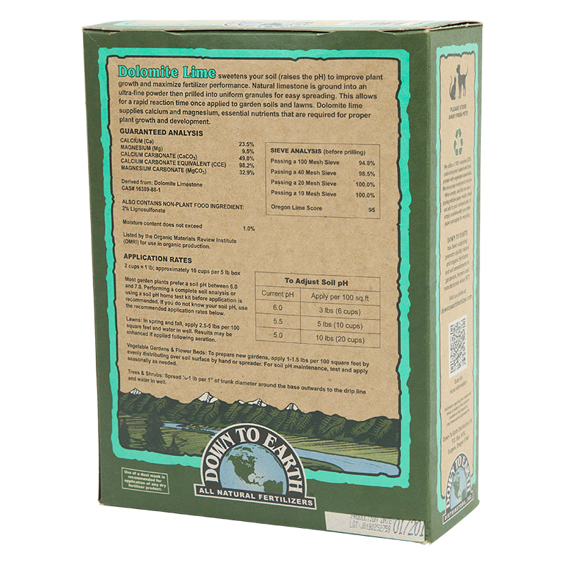 Dolomite Lime Prilled (5 lb box) - Grow Organic Dolomite Lime Prilled (5 lb box) Fertilizer