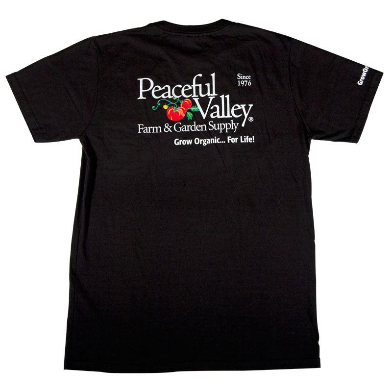 Peaceful Valley's Organic Black T-Shirt (Medium) Peaceful Valley