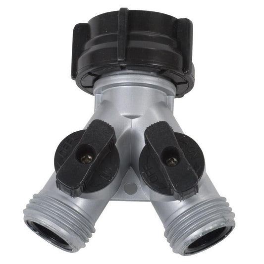 Gilmour Metal Y Connector with Shut Off Grow Organic