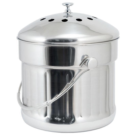Jumbo Stainless Steel Compost Pail (1.5 Gal) Grow Organic