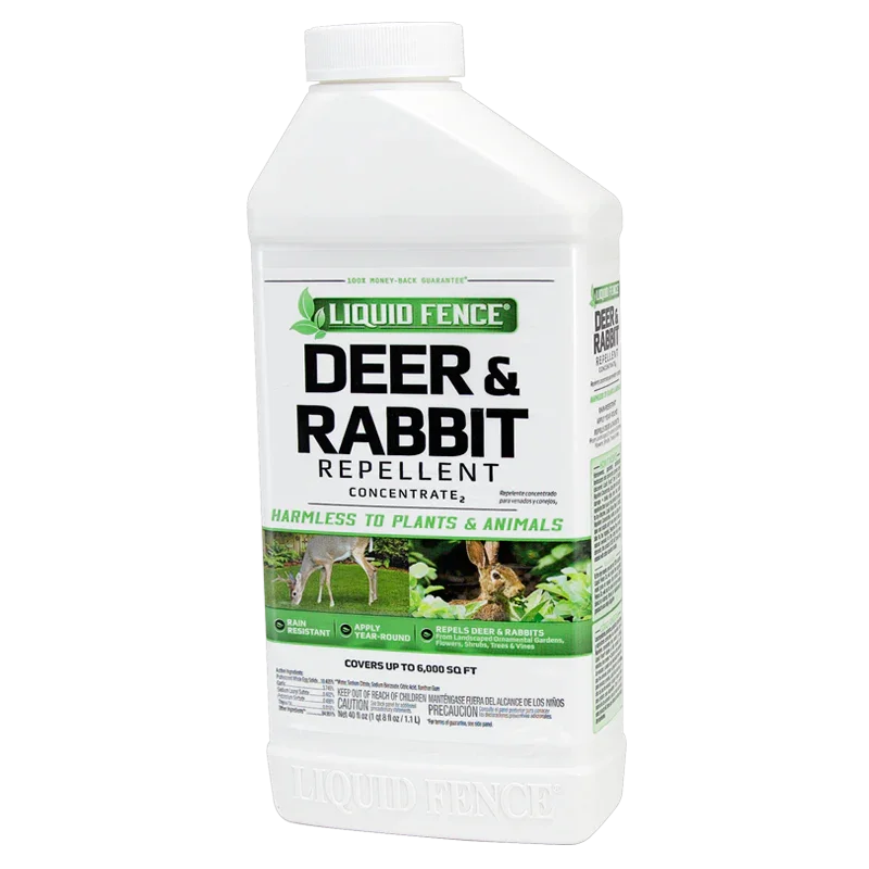 Liquid Fence - Deer & Rabbit Repellent, Concentrate (40 oz) Liquid Fence