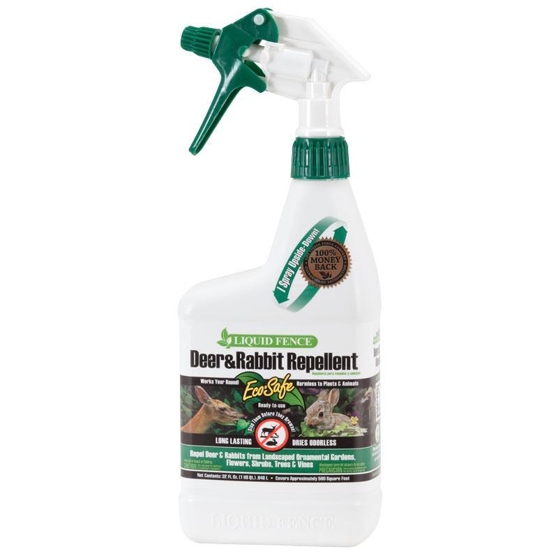 Liquid Fence - Deer & Rabbit Repellent Spray, Ready-to-Use (Quart) Liquid Fence