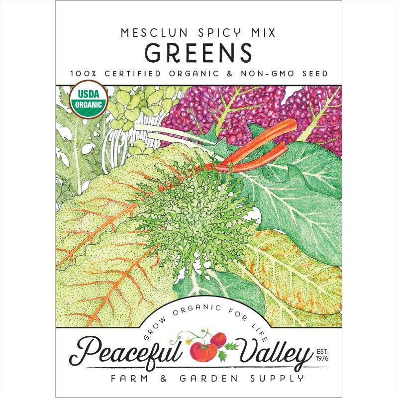 Mesclun Spicy Mix Greens Seeds (Organic) Peaceful Valley