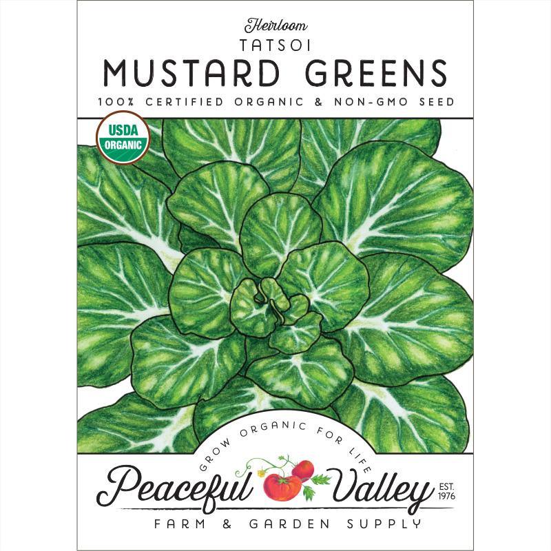 Mustard Tatsoi Greens Seeds (Organic) Peaceful Valley
