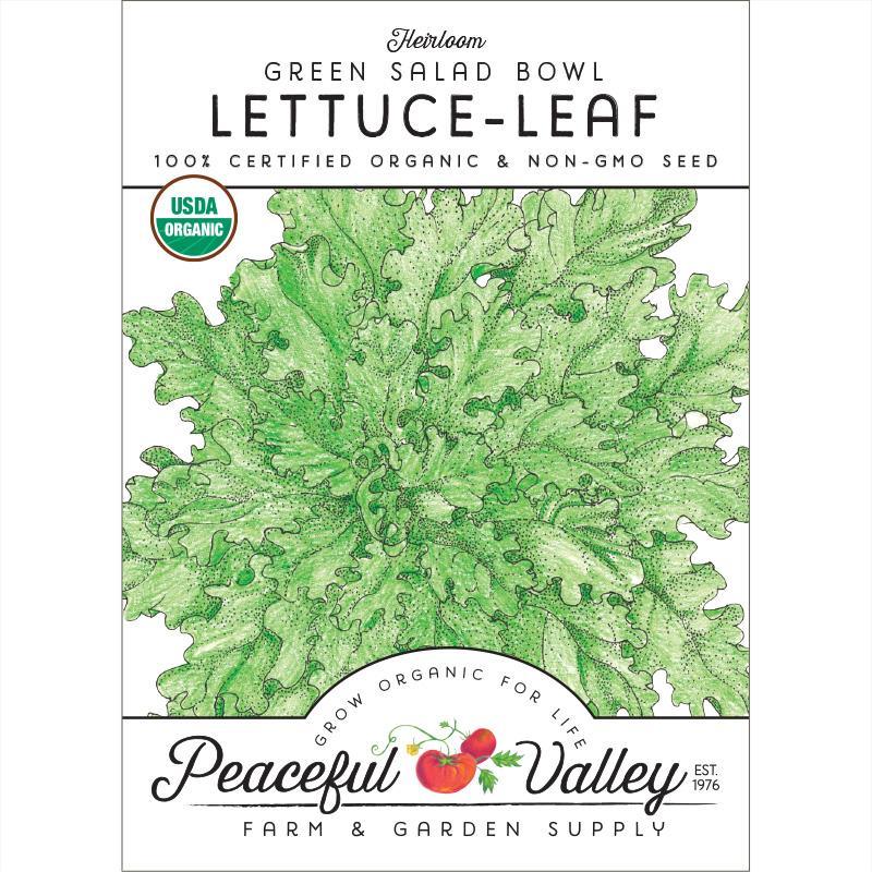 Green Salad Bowl Lettuce Seeds (Organic) Peaceful Valley