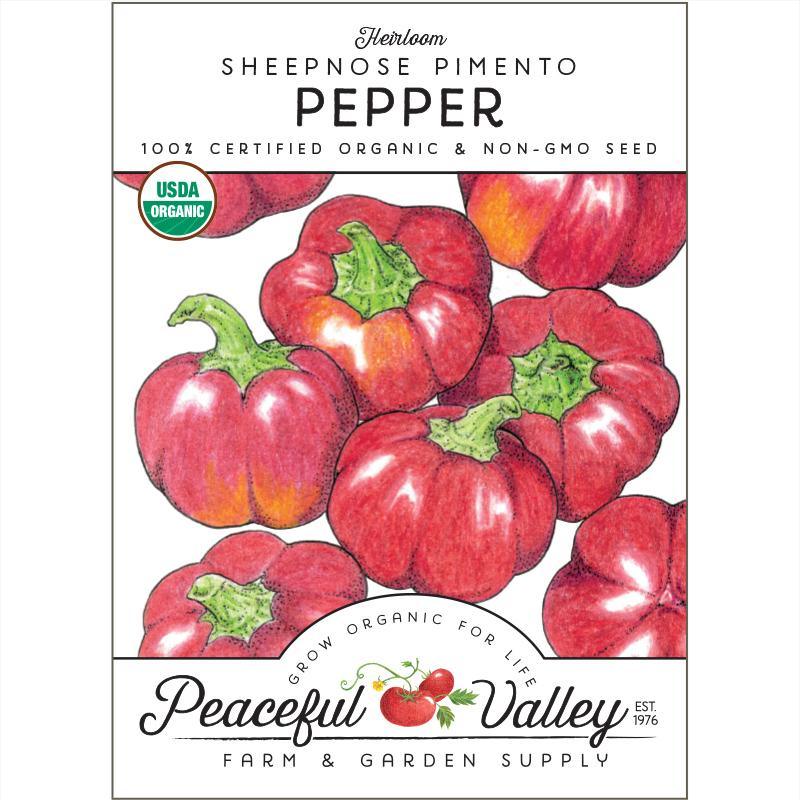 Sheepnose Pimento Pepper Seeds (Organic) Peaceful Valley