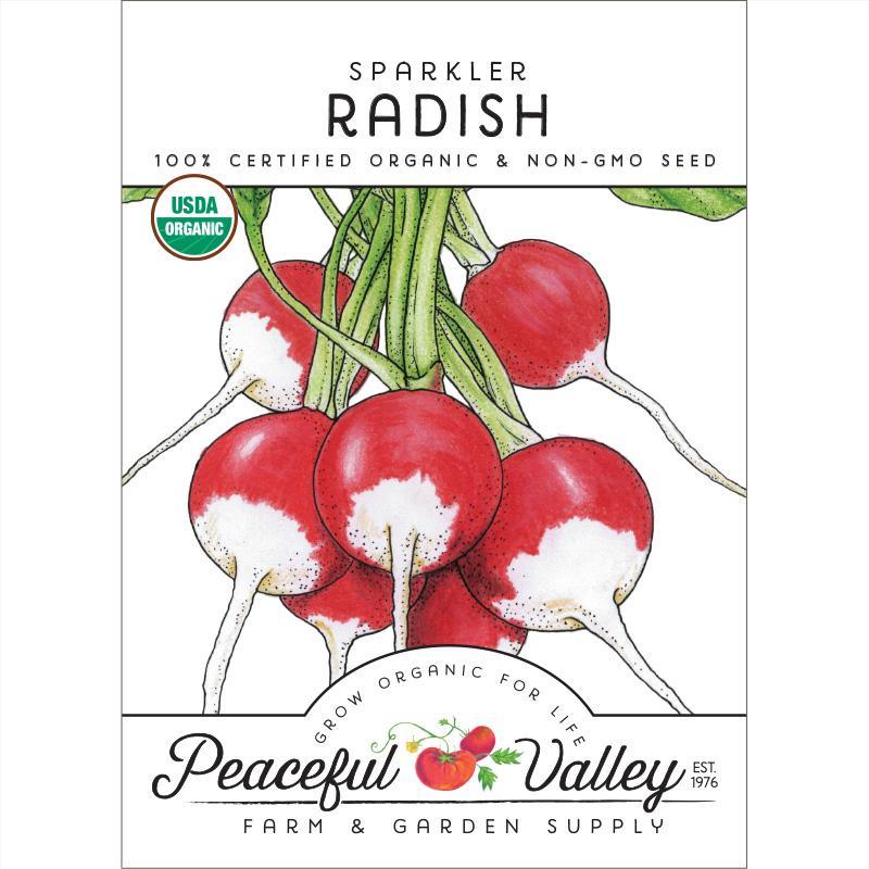 Sparkler Radish Seeds (Organic) Peaceful Valley