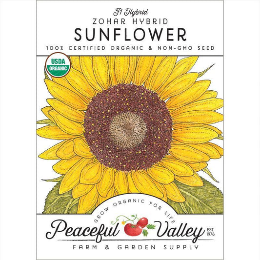 Zohar Hybrid Sunflower Seeds (Organic) Peaceful Valley