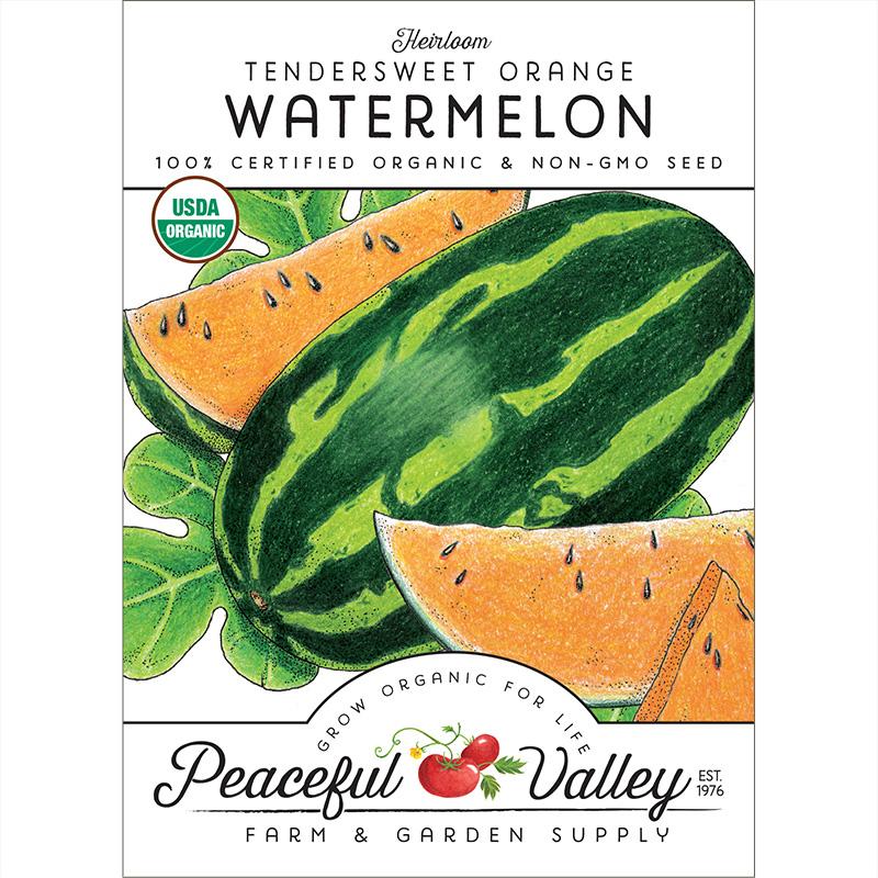 Tendersweet Orange Watermelon Seeds (Organic) - Grow Organic Tendersweet Orange Watermelon Seeds (Organic) Vegetable Seeds