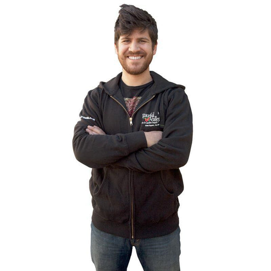 Peaceful Valley Hooded Zipper Sweatshirt - Large (Black) Peaceful Valley