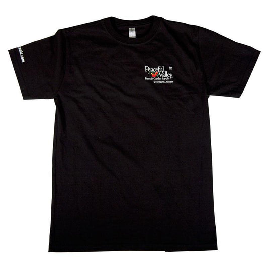 Peaceful Valley's Organic Black T-Shirt (Medium) Peaceful Valley