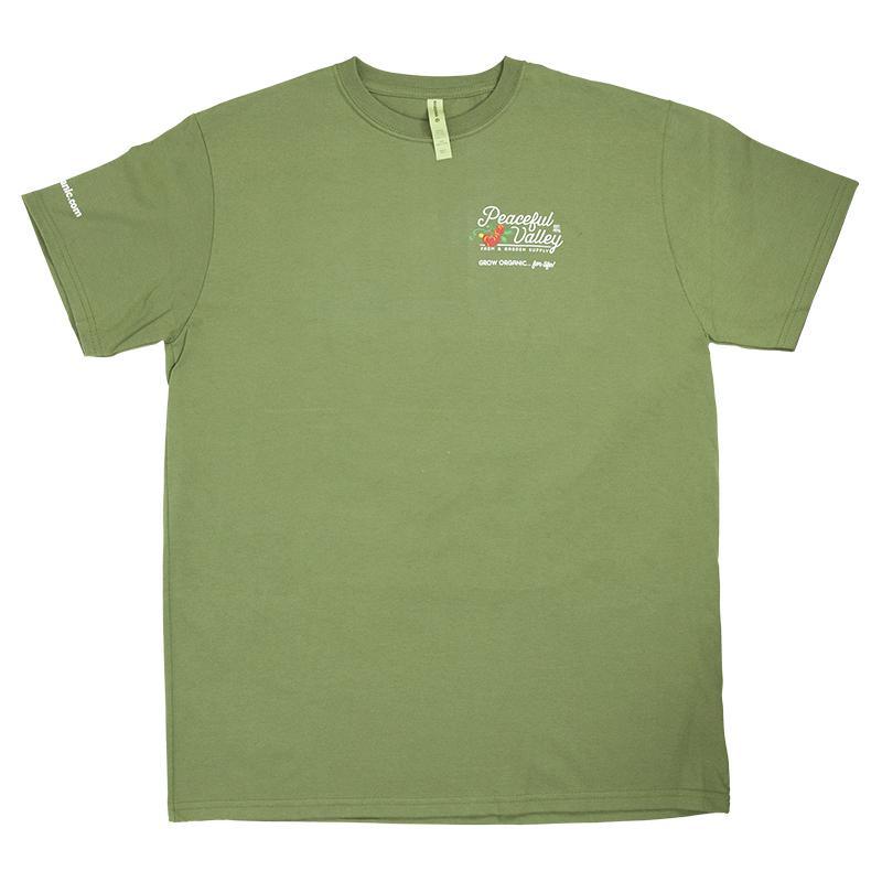 Peaceful Valley's Organic Olive T-Shirt (XX-Large) Peaceful Valley