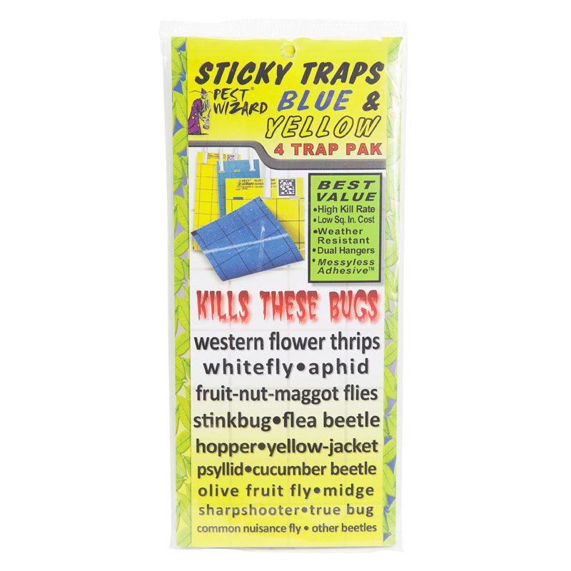 Pest Wizard Blue/Yellow Sticky Card Trap 4-Pack Pest Wizard