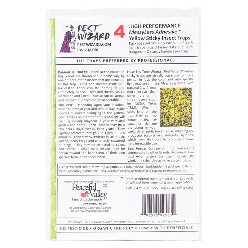Pest Wizard Yellow Sticky Card Trap, Large 4-Pack Pest Wizard