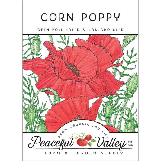 Poppy, Corn (pack) - Grow Organic Poppy, Corn (pack) Flower Seeds