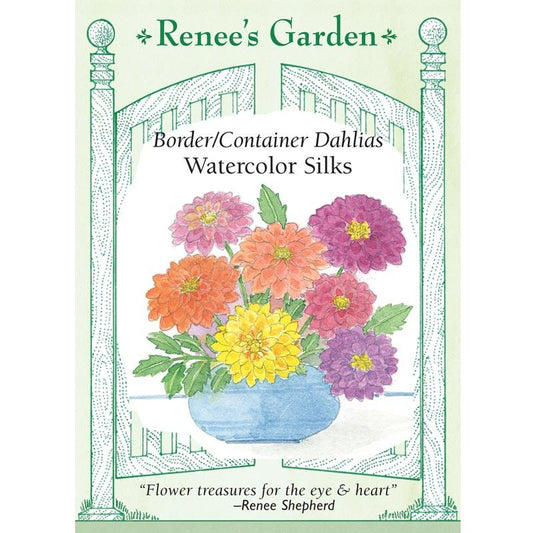 Renee's Garden Dahlia Watercolor Silks Dwarf (Heirloom) Renee's Garden Dahlia Watercolor Silks Dwarf (Heirloom) Flower Seed & Bulbs