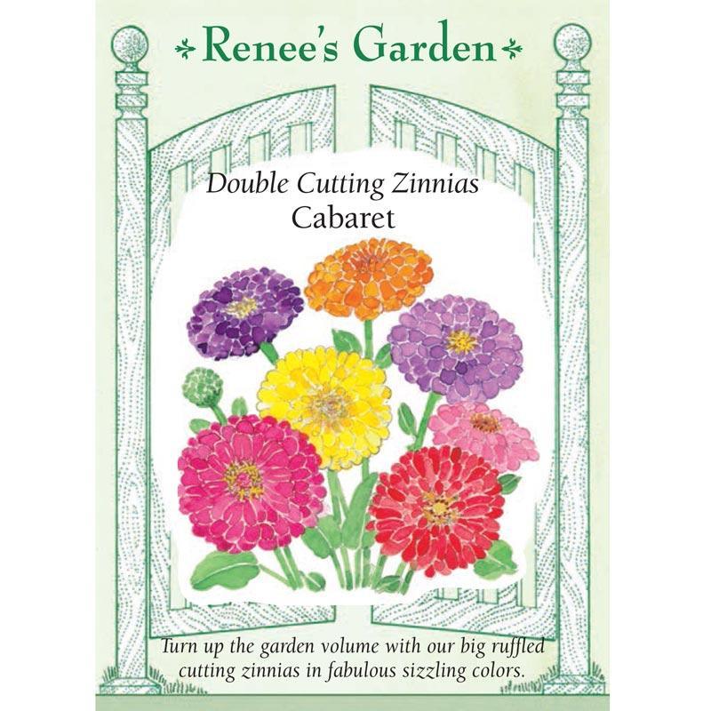 Cabaret Double Cutting Zinnia Flower Seeds Renee's Garden