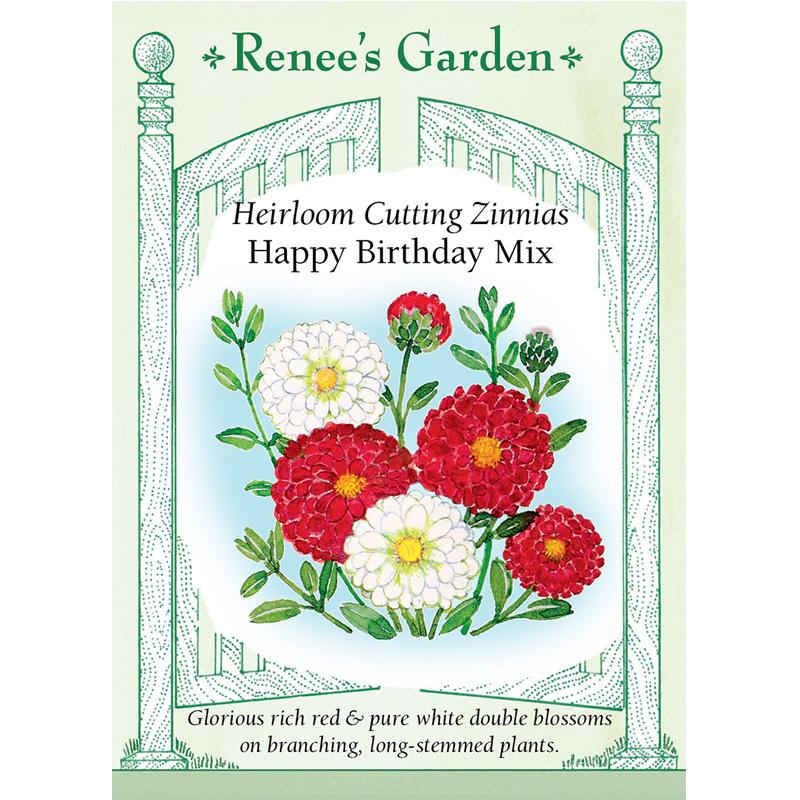 Renee's Garden Heirloom Cutting Zinnia Happy Birthday Mix Renee's Garden Heirloom Cutting Zinnia Happy Birthday Mix Flower Seed & Bulbs