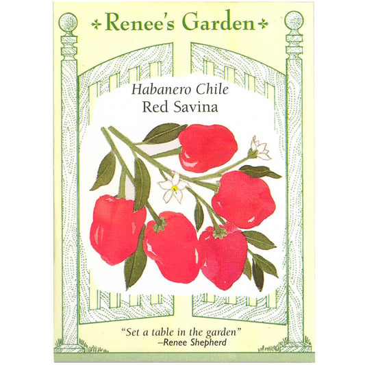 Renee's Garden Pepper Chile Red Savina Habanero Renee's Garden Pepper Chile Red Savina Habanero Vegetable Seeds