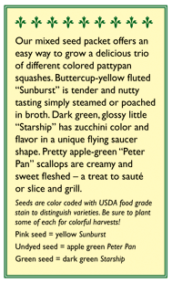 Scallop Trio Summer Squash Seed Mix Renee's Garden