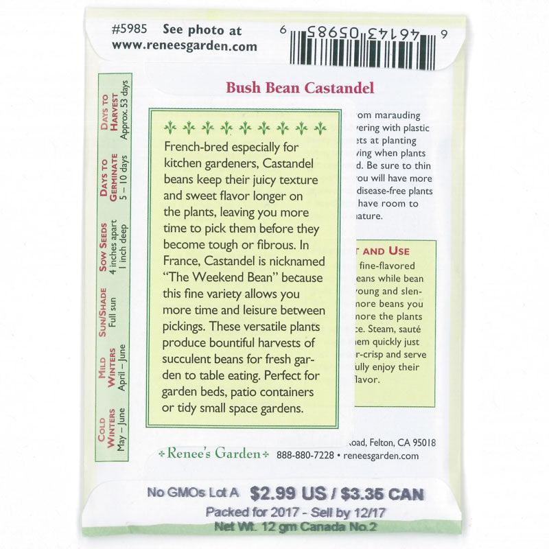 Castandel Weekend Bush Bean Seeds Renee's Garden