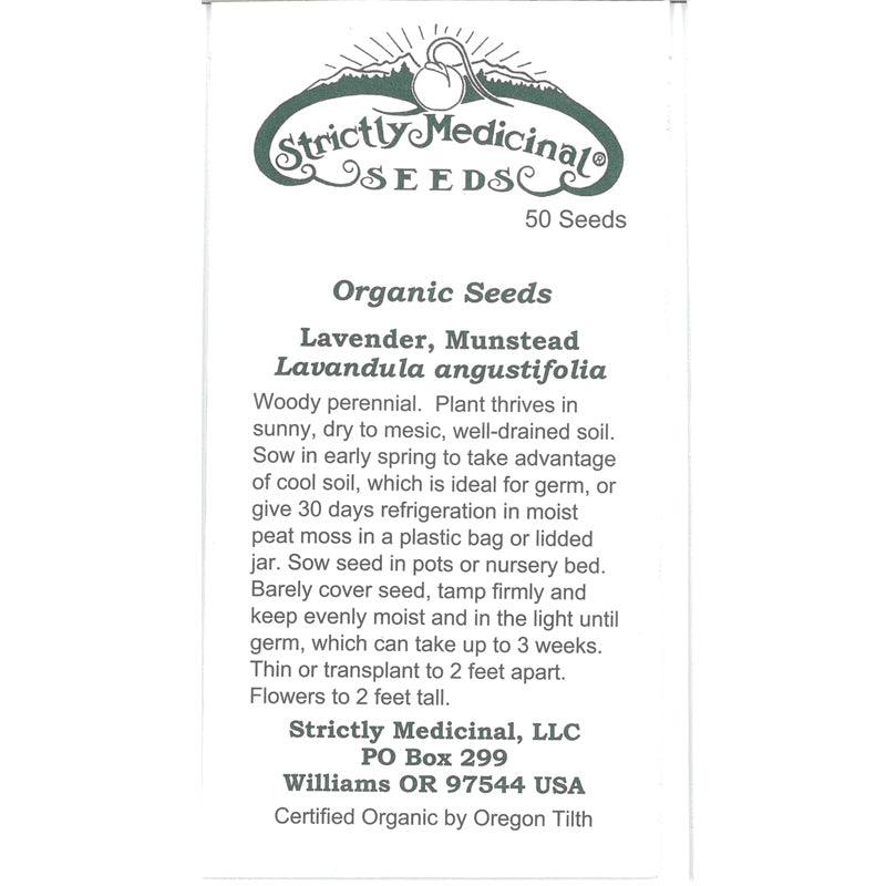 organic english lavender seeds Strictly Medicinal Organic Munstead Lavender
