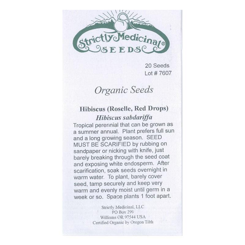 Roselle Hibiscus Seeds (Organic) Strictly Medicinal
