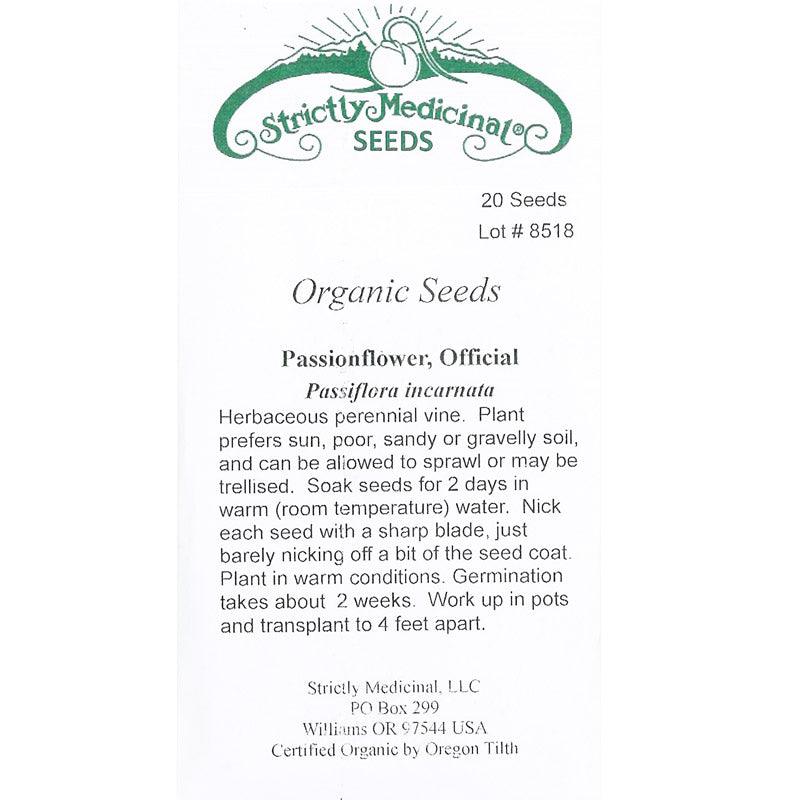 Passionflower Seeds (Organic) Strictly Medicinal