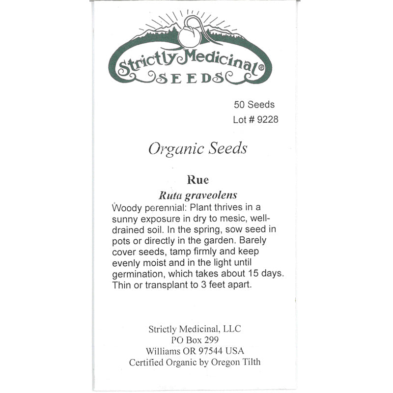 Strictly Medicinal Organic Rue - Grow Organic Strictly Medicinal Organic Rue Herb Seeds