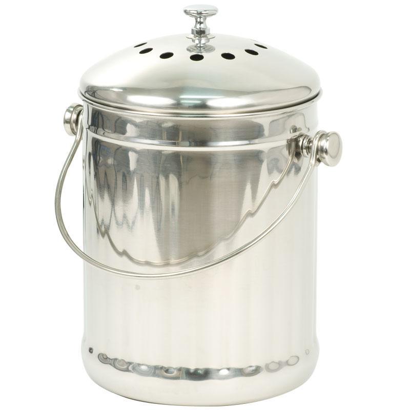 Stainless Steel Compost Pail (1 Gallon) Grow Organic