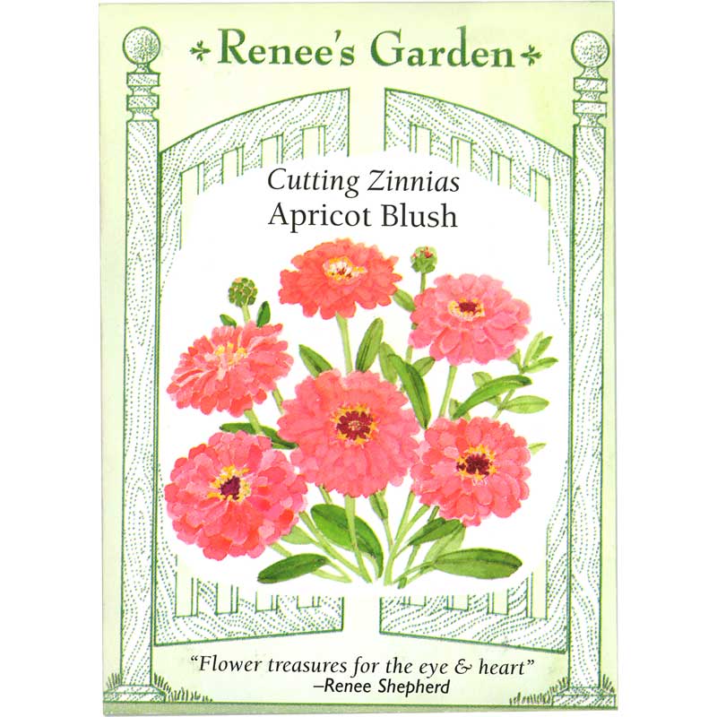 Renee's Garden Cutting Zinnia Apricot Blush - Grow Organic Renee's Garden Cutting Zinnia Apricot Blush Flower Seed & Bulbs