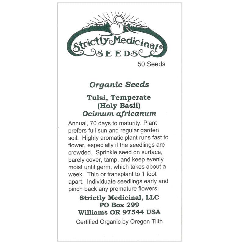 Temperate Holy Basil Seeds (Organic) Strictly Medicinal