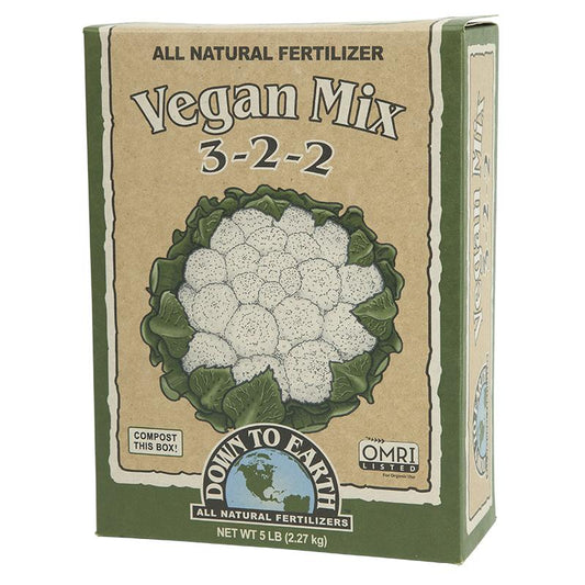 Vegan Mix 3-2-2 Fertilizer (5 lb Box) Down to Earth
