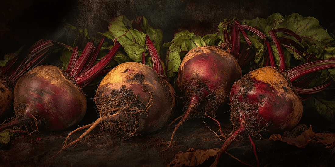 Basket of freshly harvested red beets