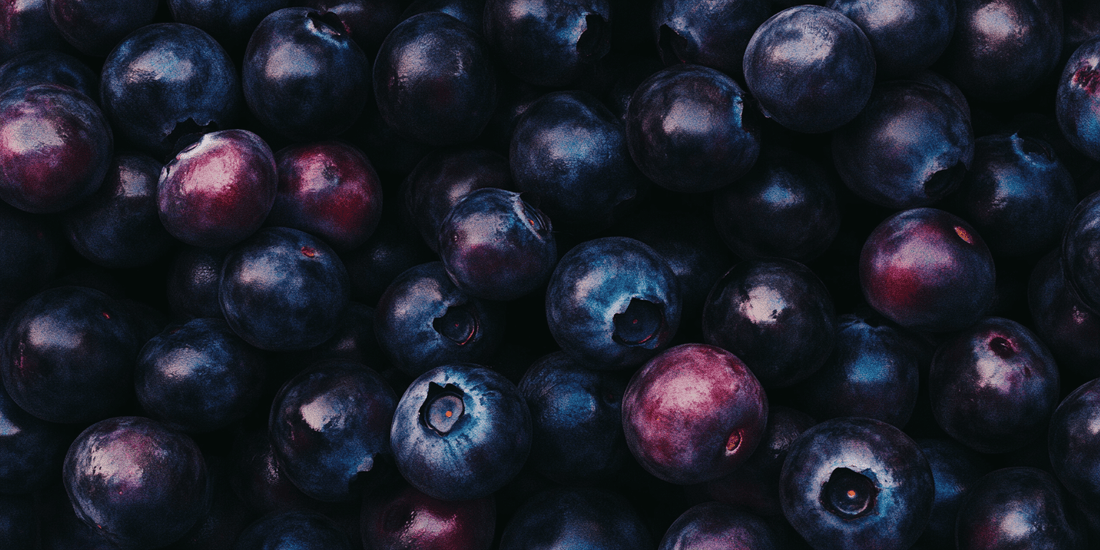 Pile of ripe blueberries