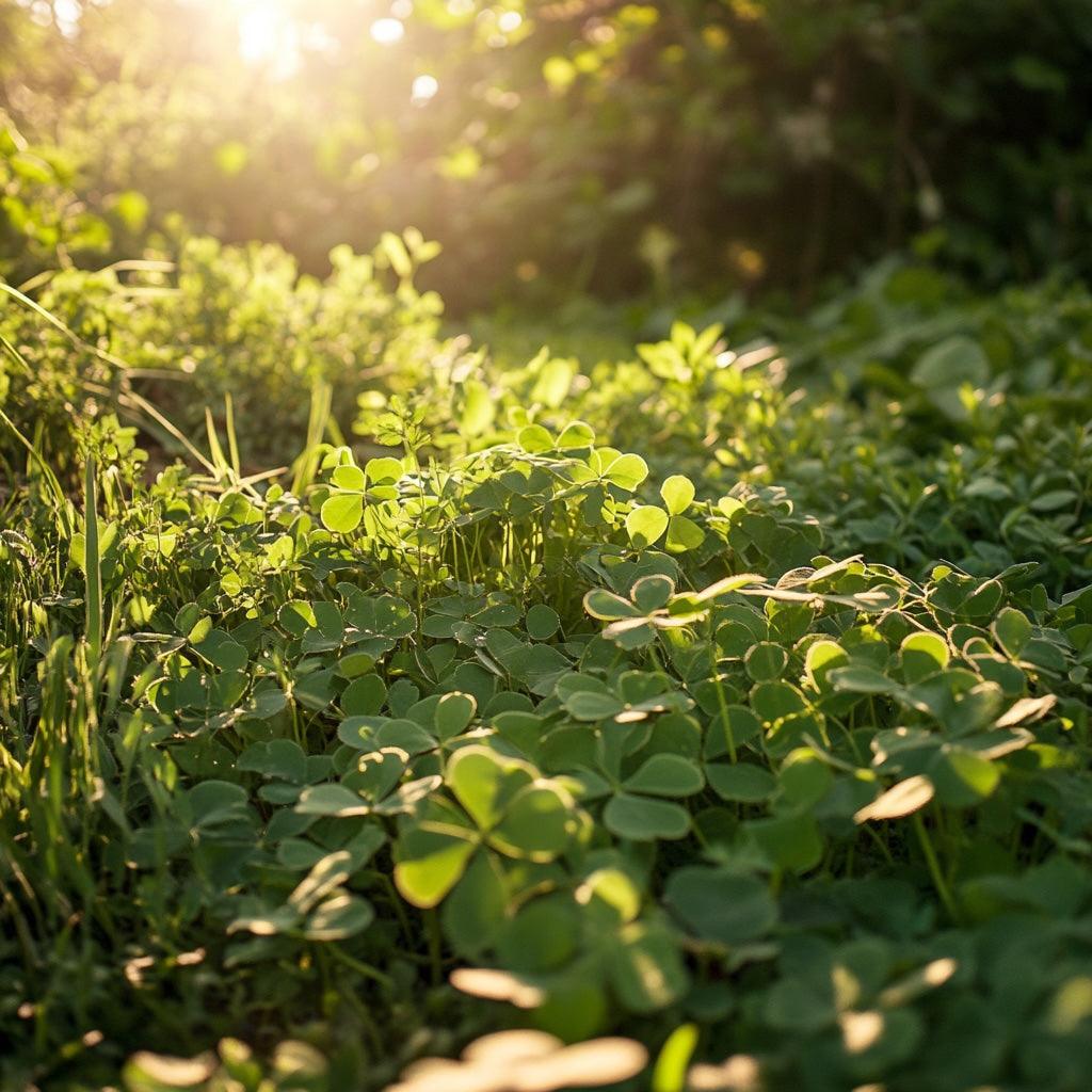 Fall cover crop establishing after a summer vegetable garden