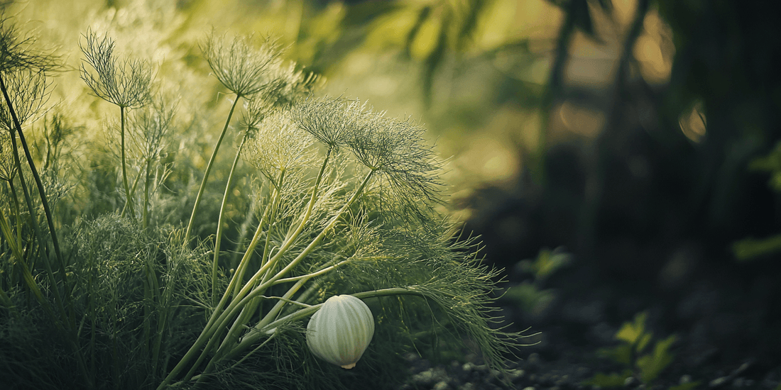 Fennel plant with a pale bulb