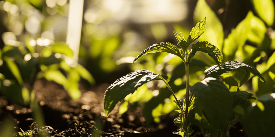 Young mint seedlings