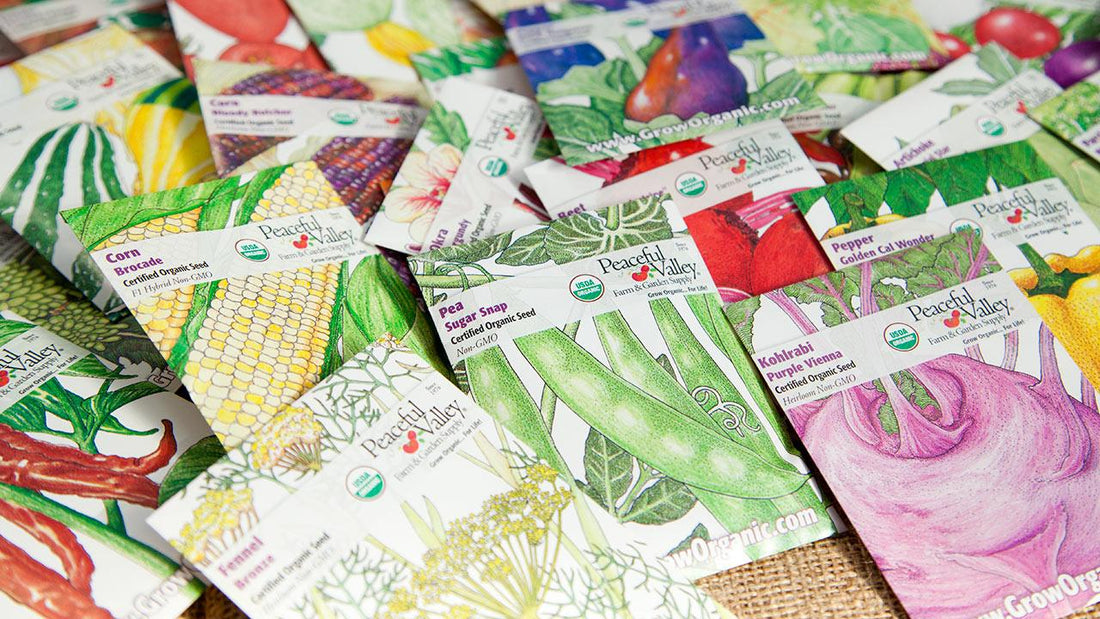 Assorted vegetable and flower seed packets