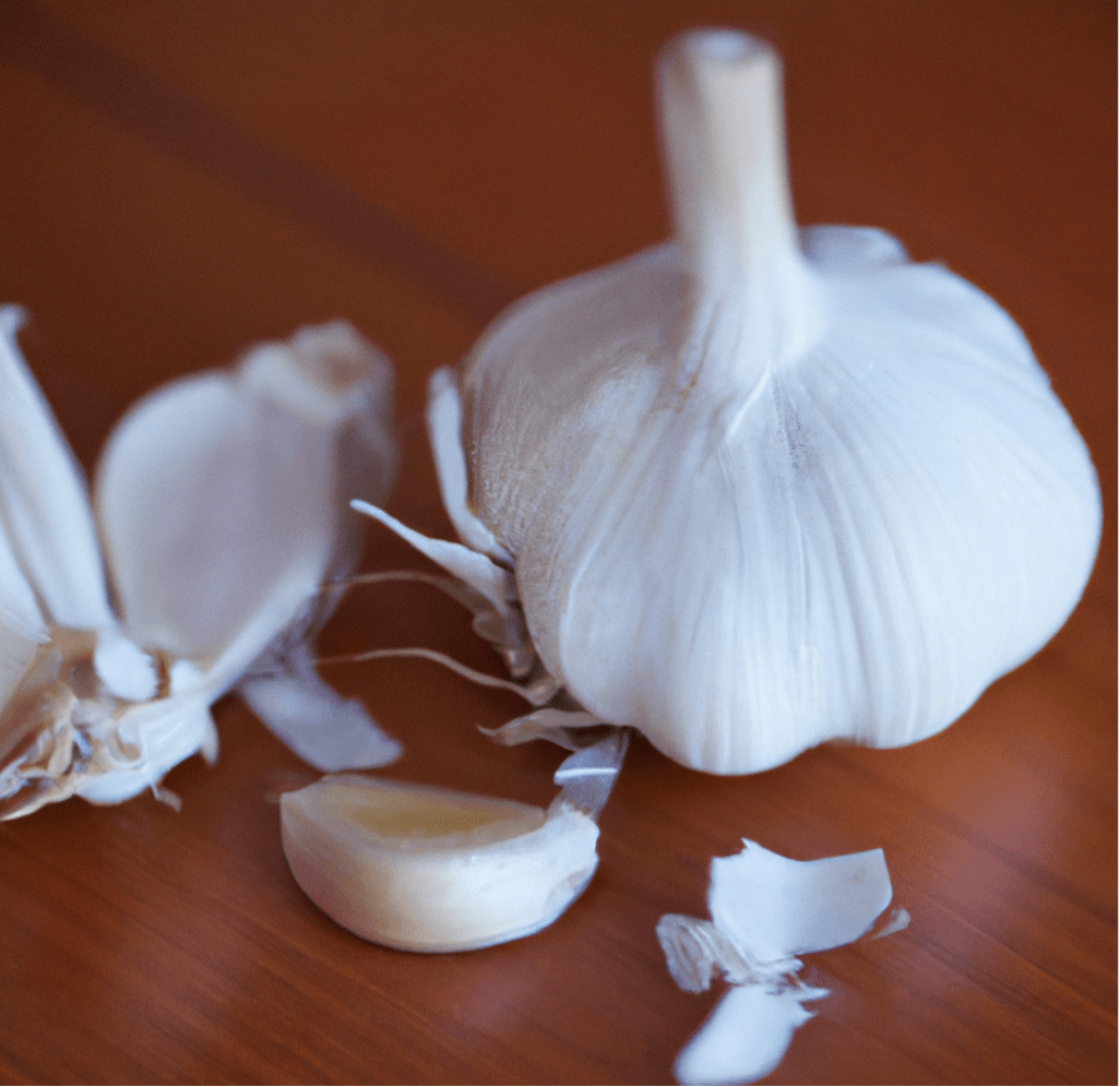 Whole garlic bulb and separated cloves