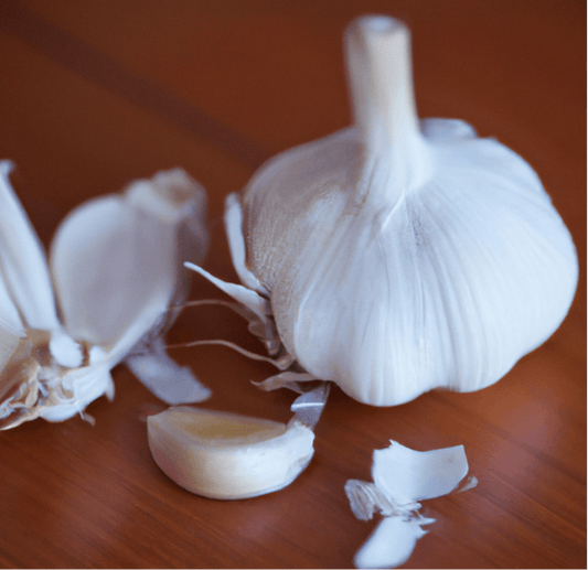 Whole garlic bulb and separated cloves