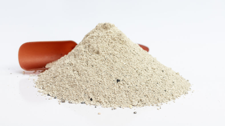 Pile of organic Bone Meal fertilizer