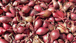 Pile of red shallots