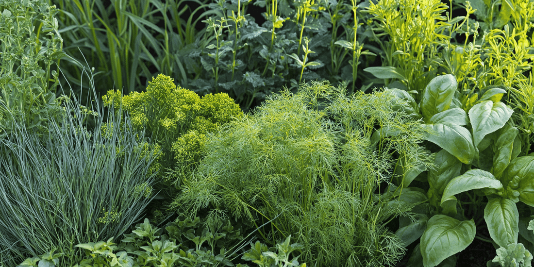 Dill plants in an herb garden