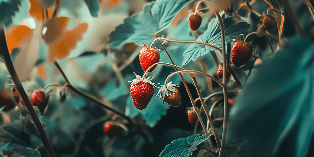 Ripe strawberries on garden plants