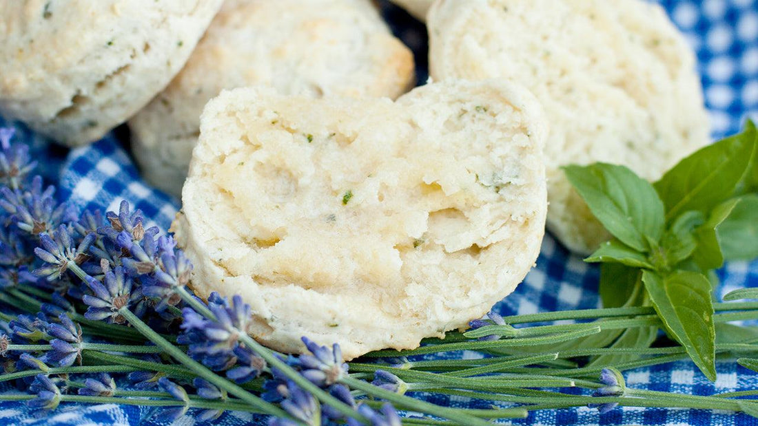 Lavender and lemon basil biscuits