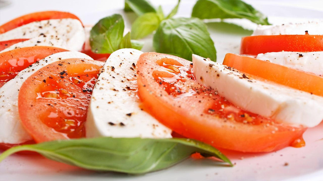 Tomato, mozzarella, and basil caprese salad