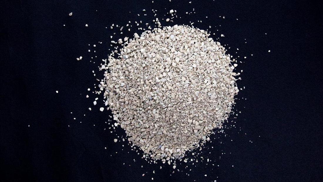 Mound of pale diatomite granules