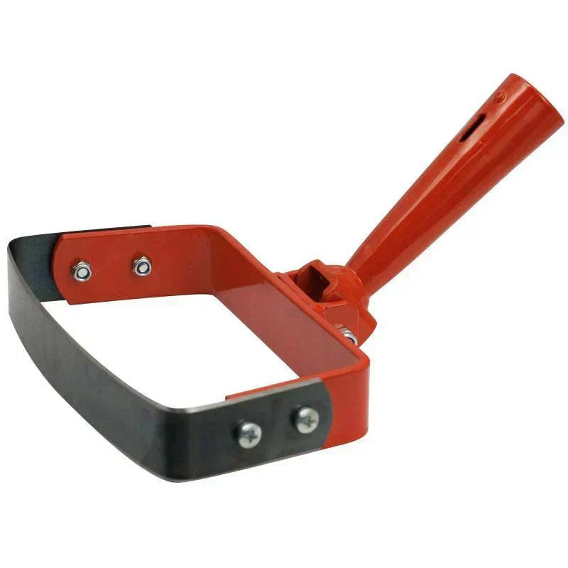 Red Glaser stirrup hoe head with steel blade